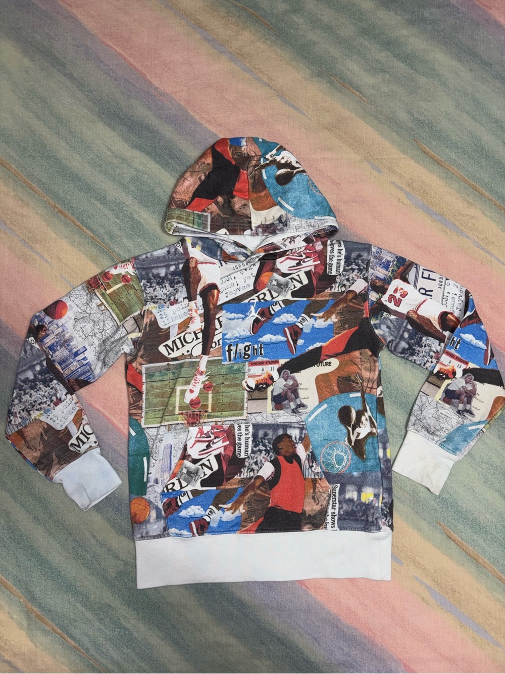 Boys Air Jordan Brooklyn Flight Graphic Print Hoodie Sweatshirt size S